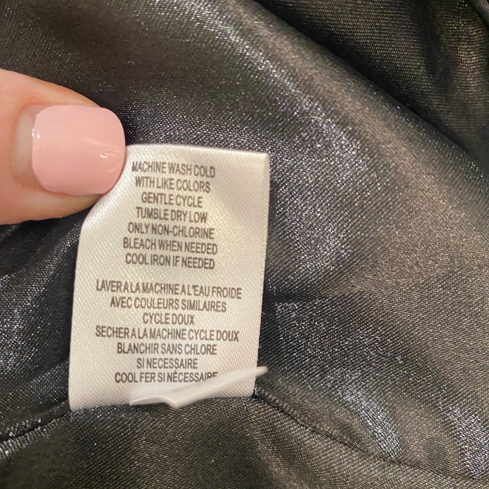 EUC Calvin Klein Water Resistant Trench Coat Black Size 2 - Picture 9 of 9